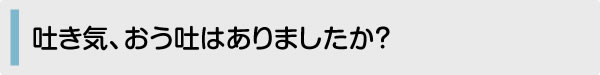 吐き気、おう吐はありましたか？